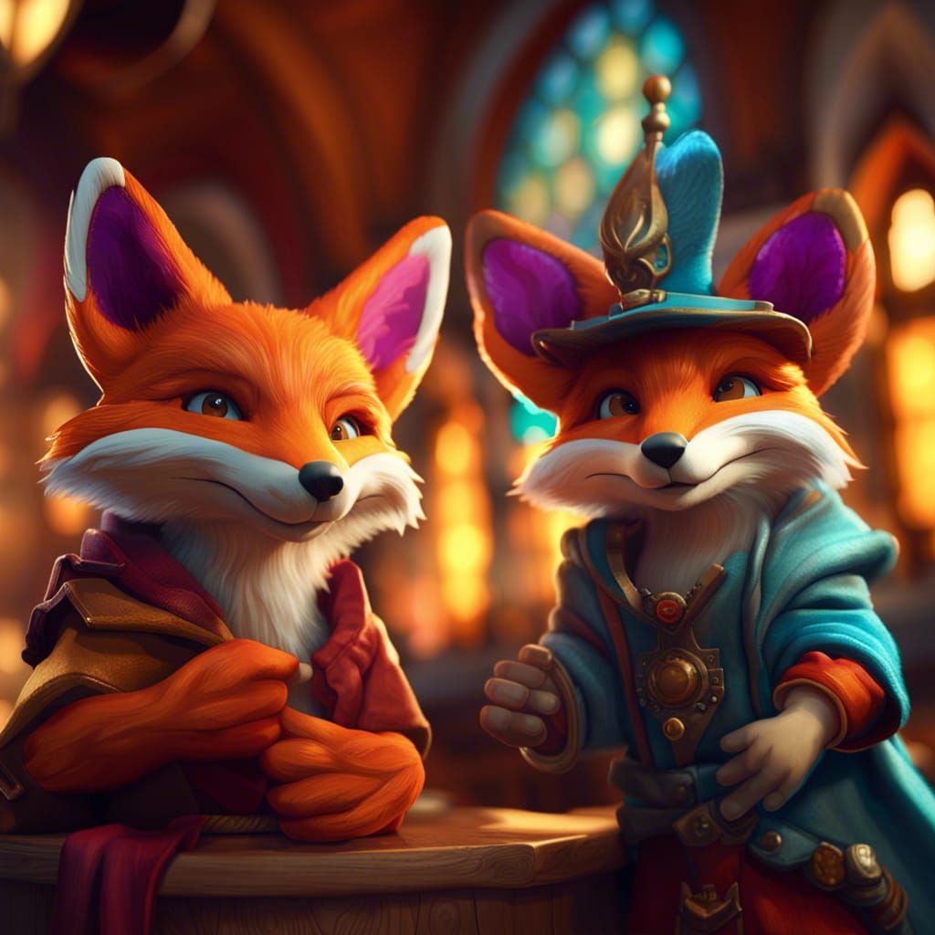 Cute Fox Puppets at Magic Castle, Concept Art