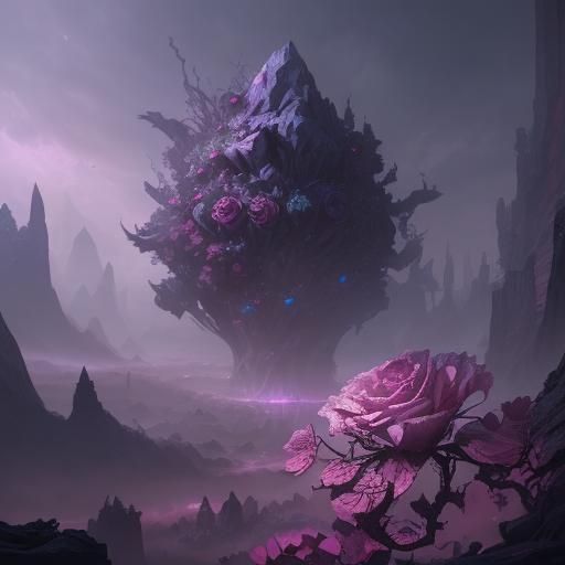 Diamond Rose Fantasy Concept Art in 8k