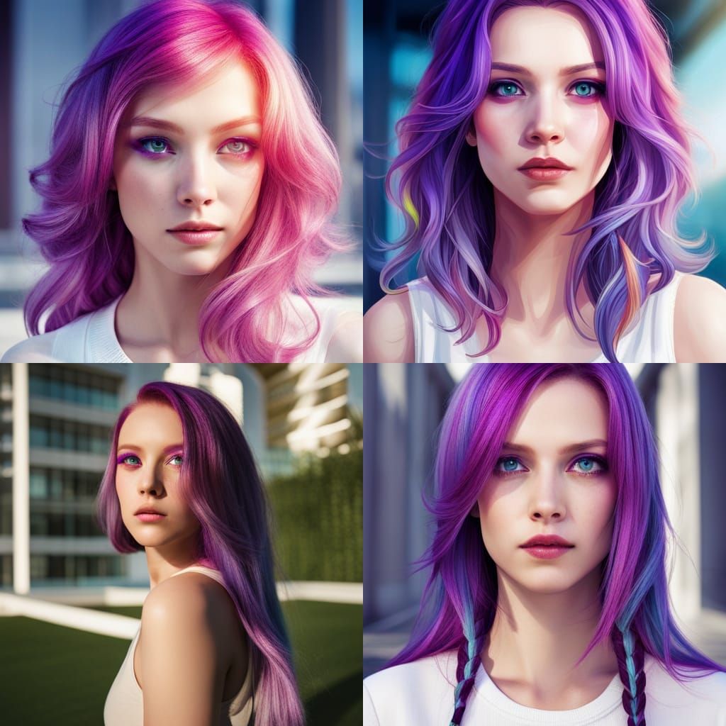 Girl with Rainbow Eyes in Sunlight