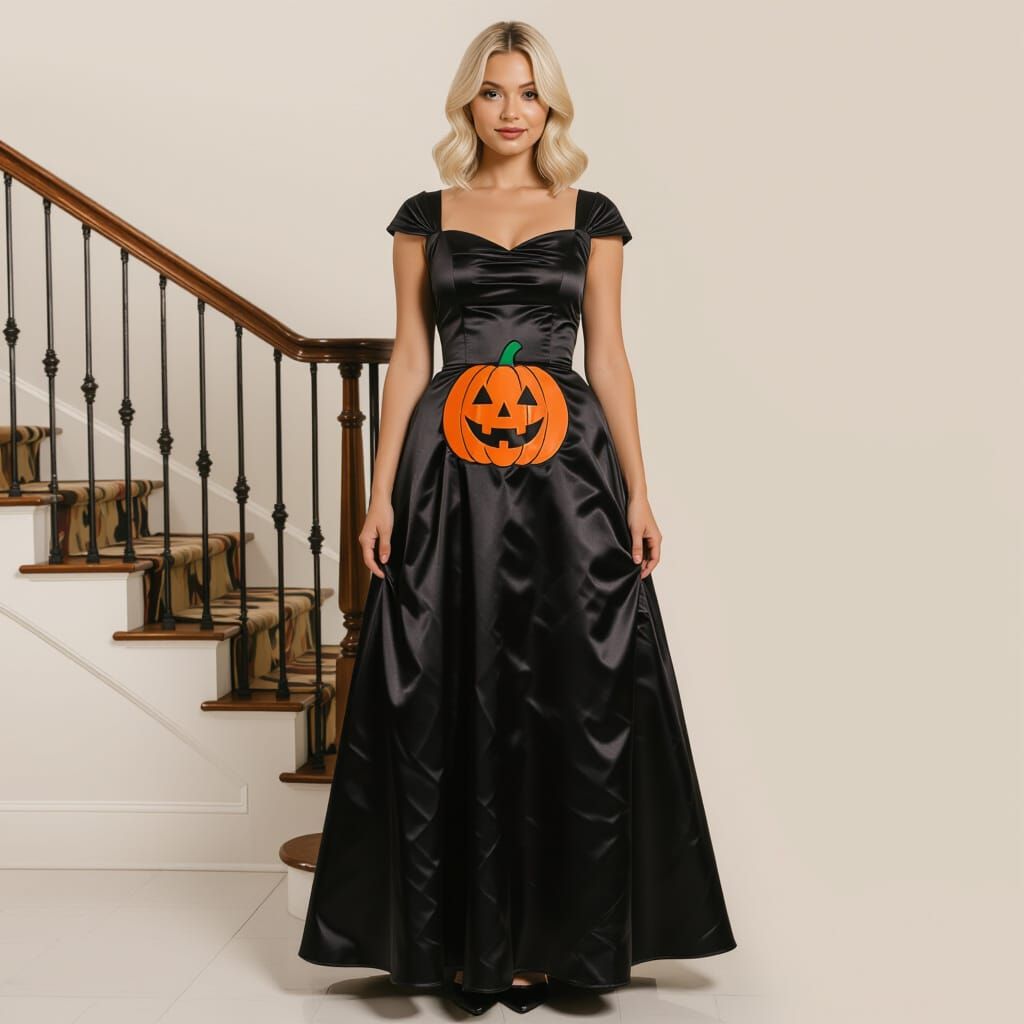 Sabrina Spellman in Elegant Satin Halloween Dress