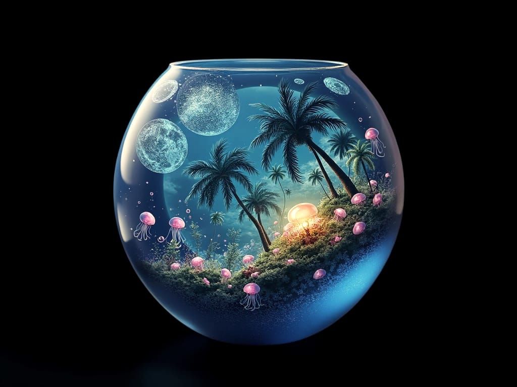 Island in a Vase with Jellyfish