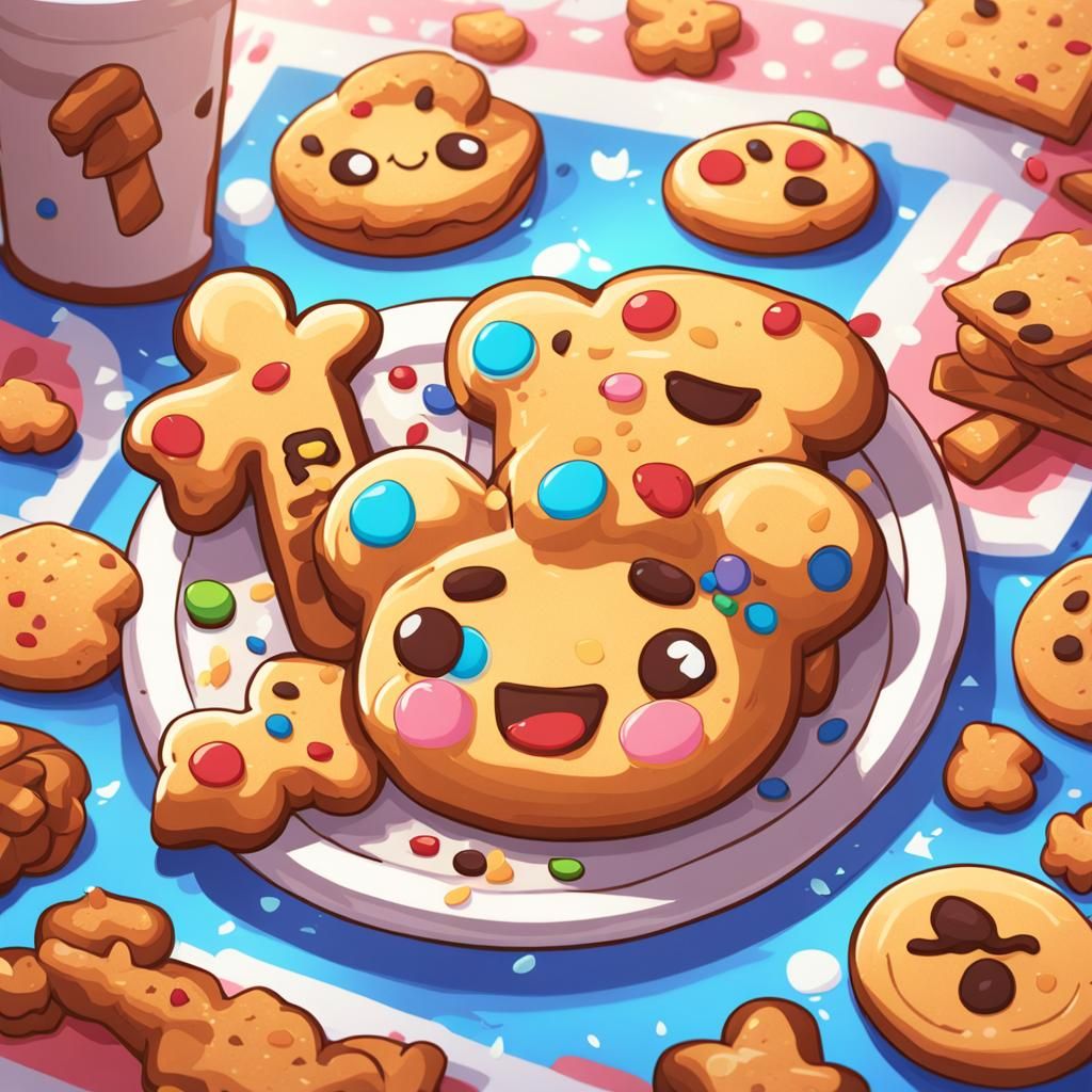 Breadstick Cookie in Anime Style