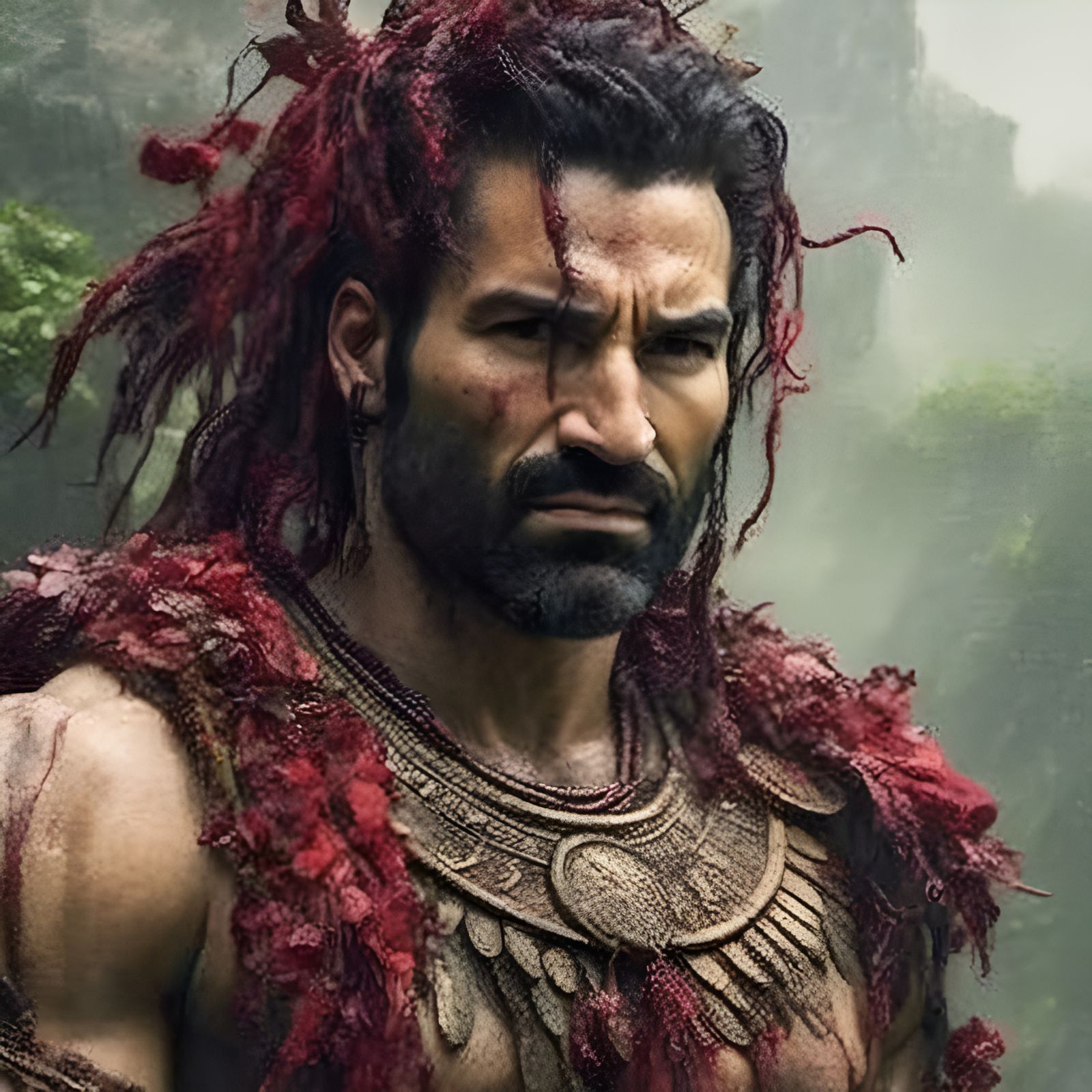 Mayan Rain God Chaac in Detailed Matte Painting