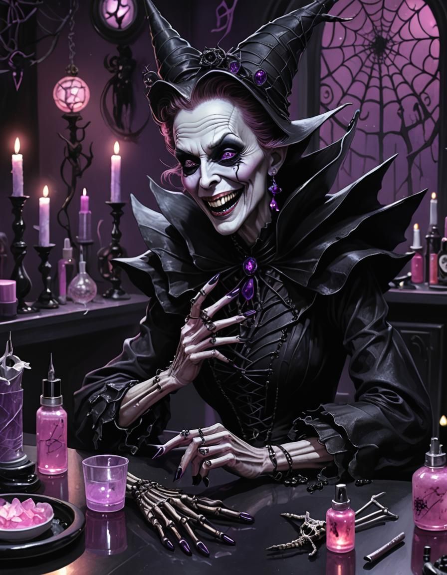 Wicked Witch Gets Manicure in Dark Whimsy Style