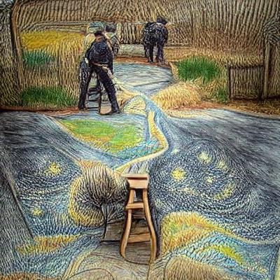 Van Gogh Style Chalk Art Path