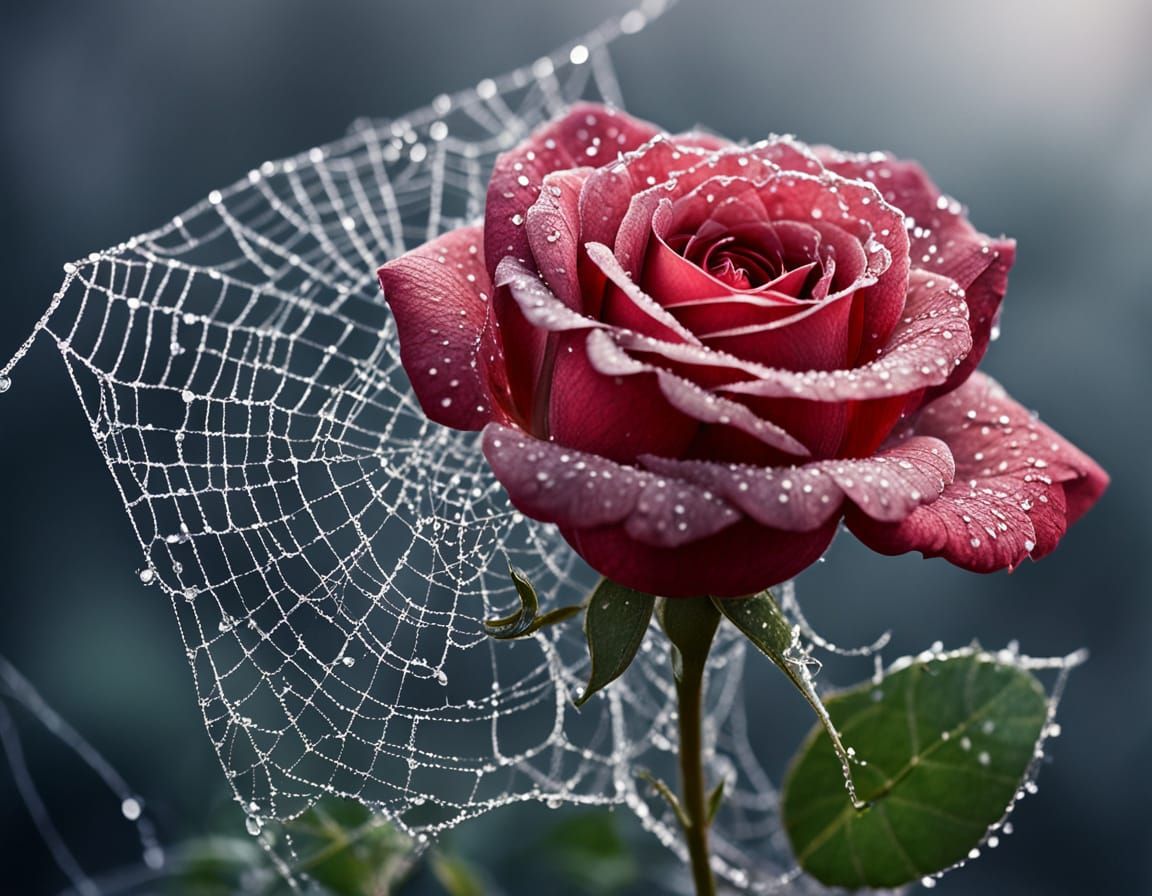 Rose of Cobwebs in Ethereal Mist