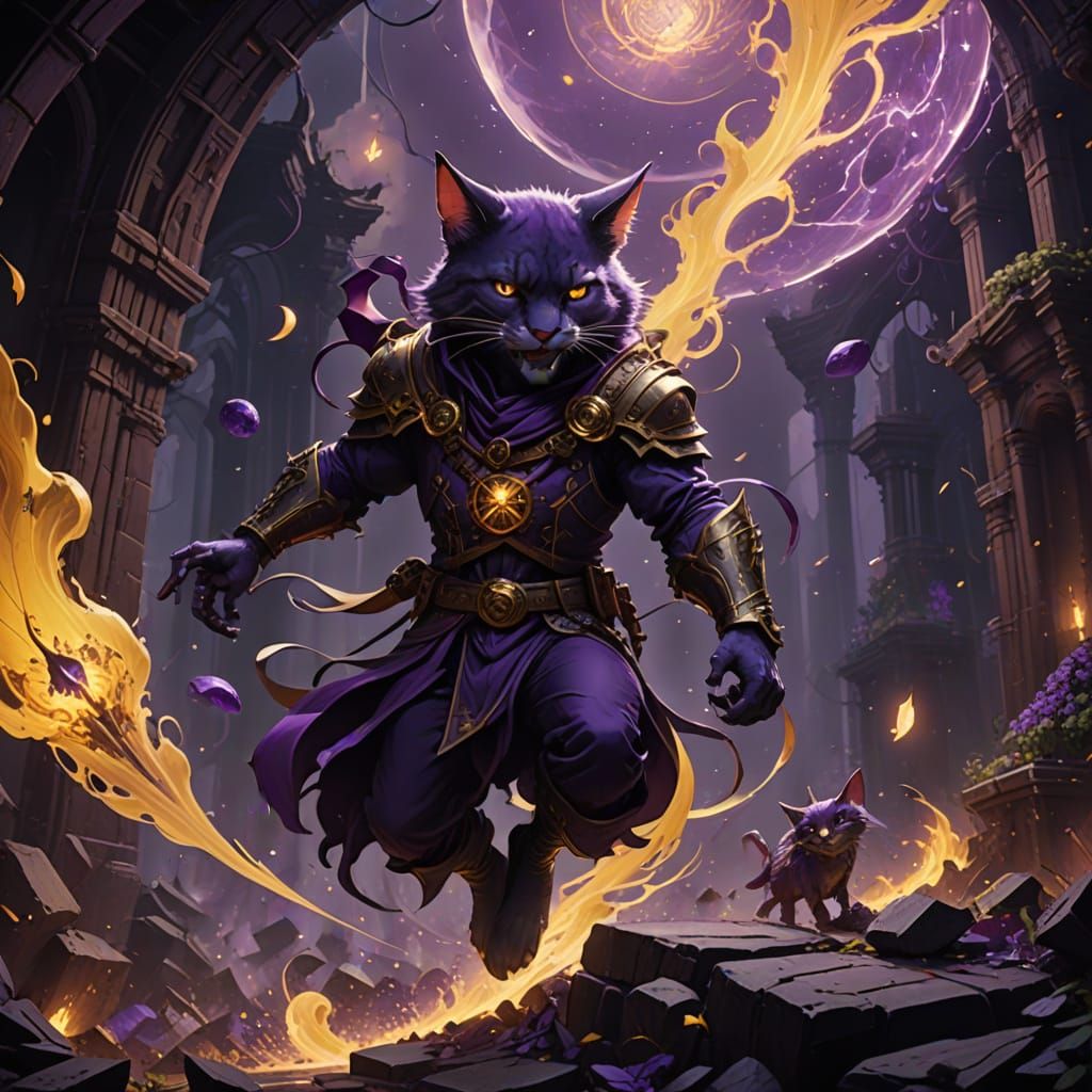 Dark Fantasy Tom and Jerry Concept Art in Cyberpunk Style