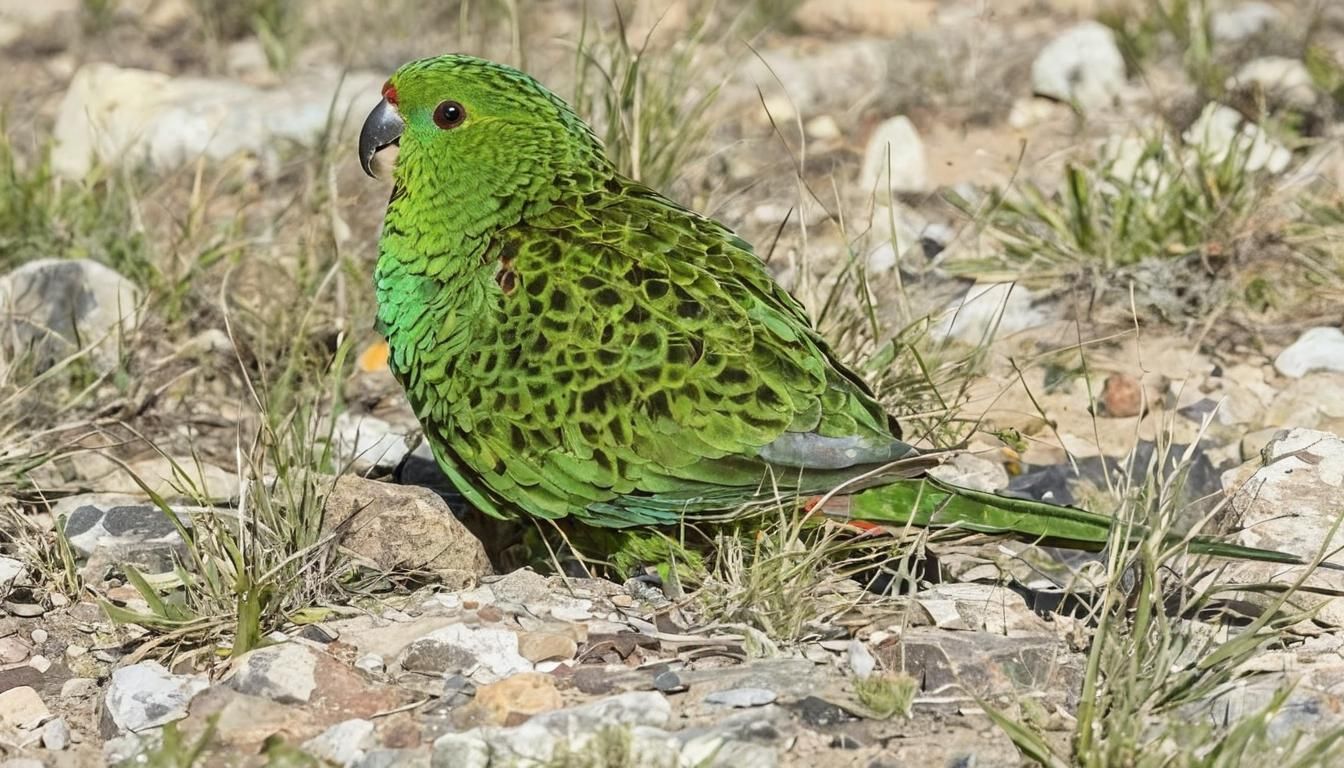 Exuberant Australian Desert Parrot in Vibrant Comic Book Sty...