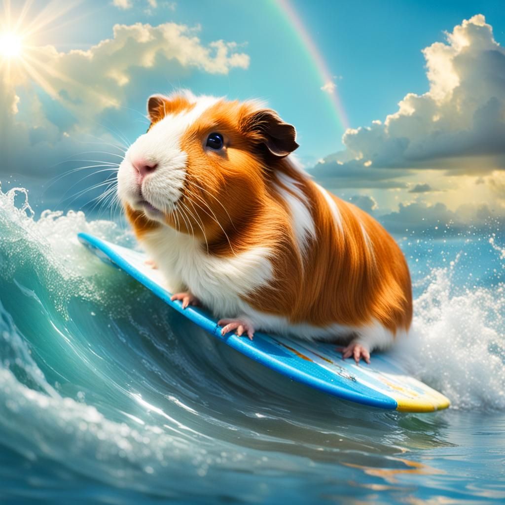 Guinea Pig Surfing in Divine Sunshine