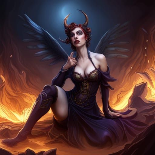 Goddess Lilith, Nightmare Succubus Fantasy Art
