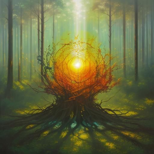 Entangled Forest in Fluxus Airbrush Art
