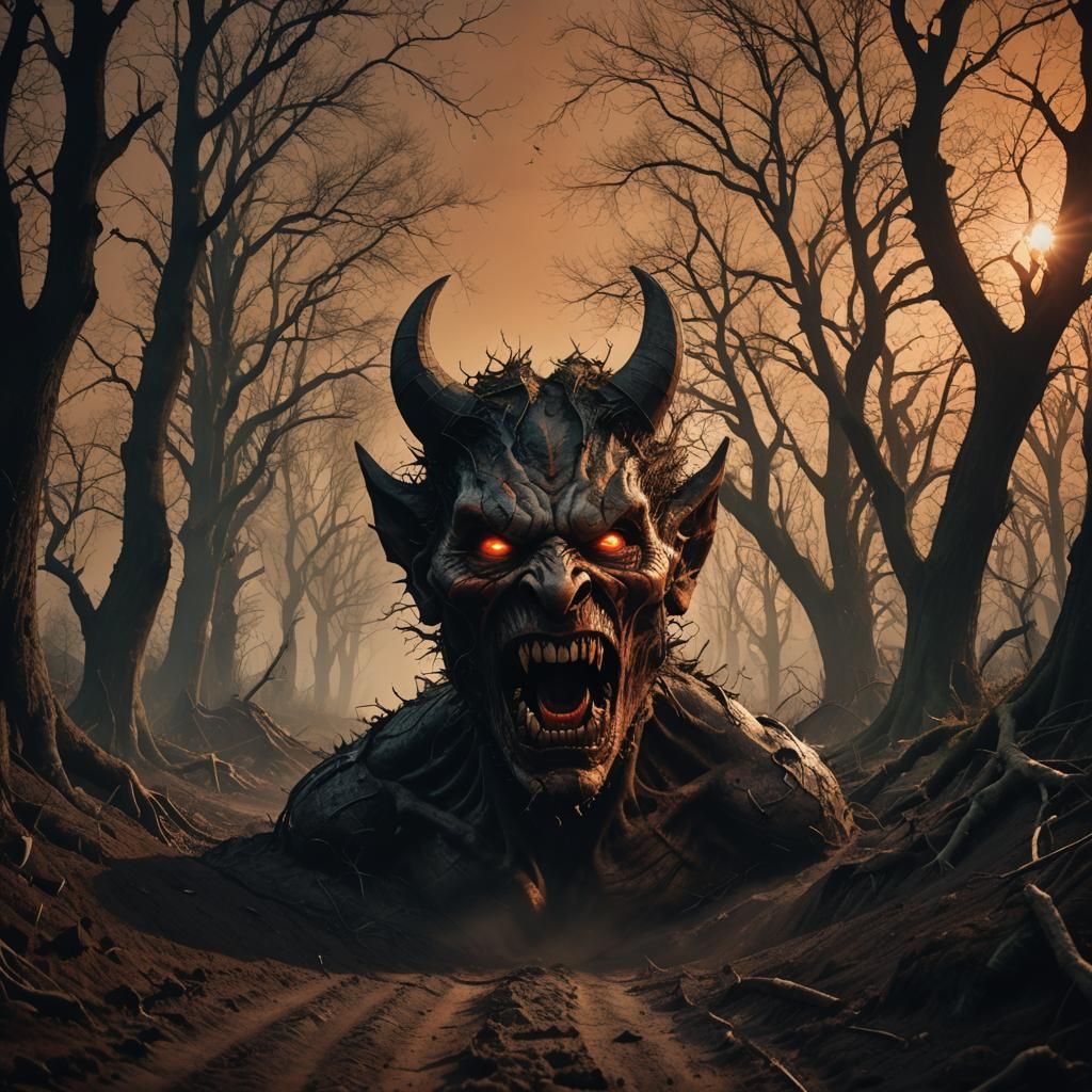 Giant demon in the forest