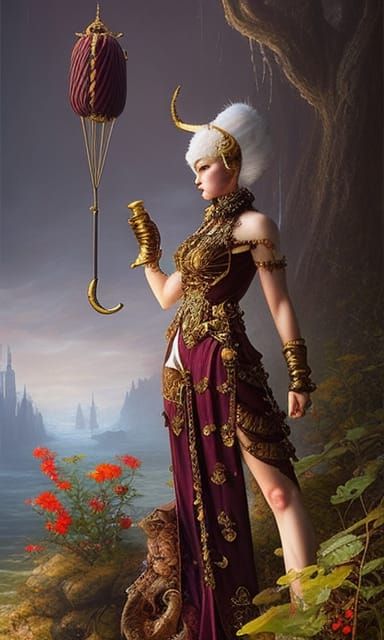 Surreal Gothic Popeye in Rococo Punk Fashion