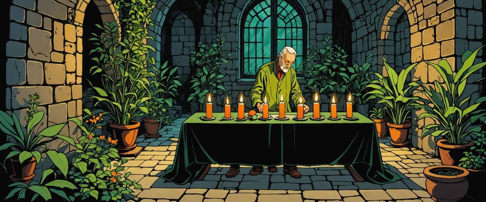 Figure Covered in Black Sheet, Comic Book Art