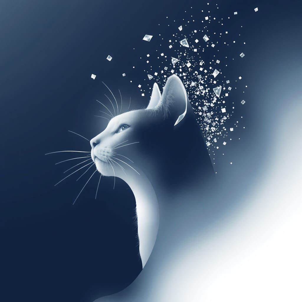 Cosmic Cat Ascension in Gradient Hues