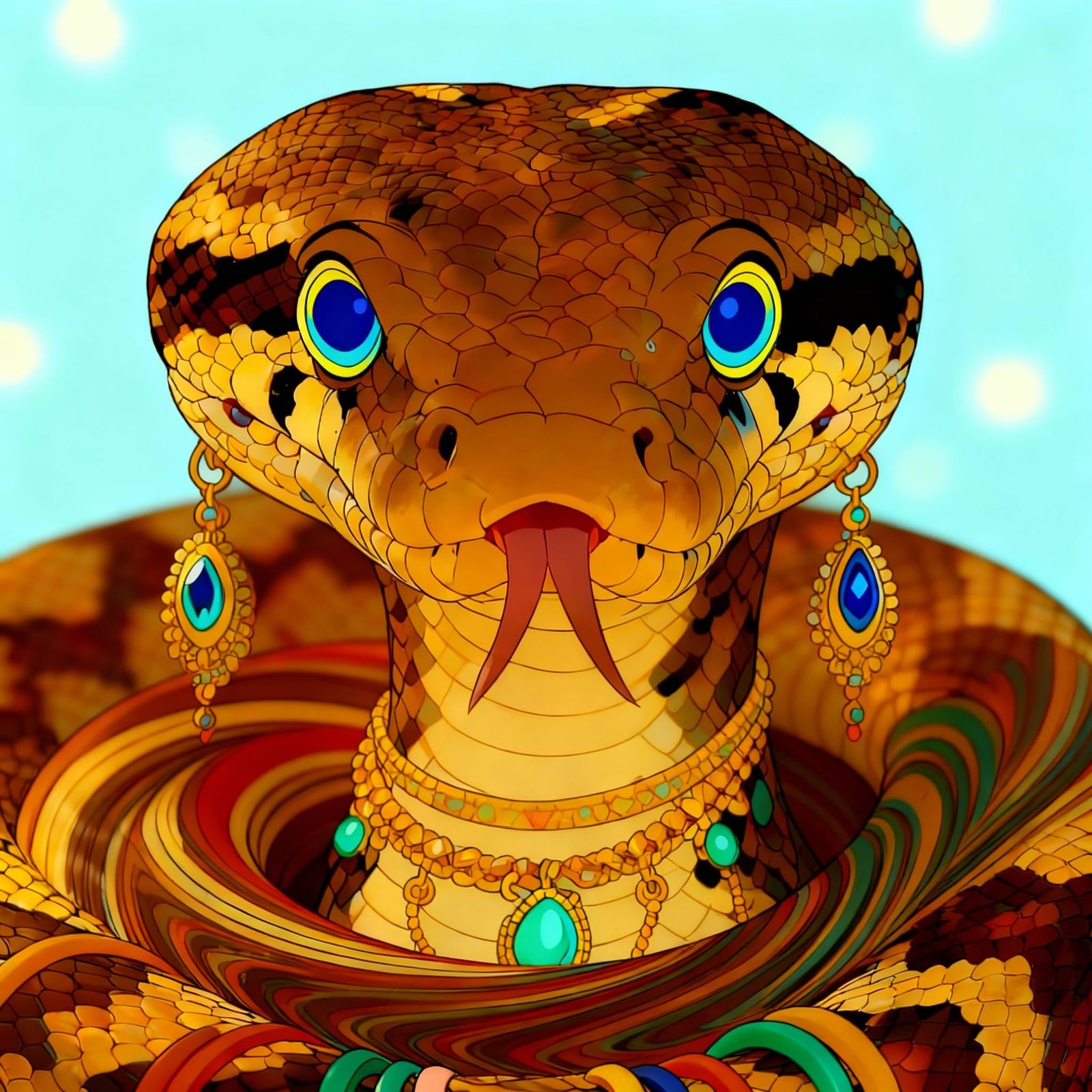 Hypnotized Indian Rock Python with Spiral Eyes