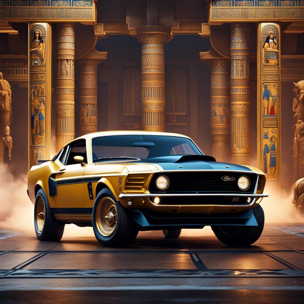 Egyptian Mustang: Detailed Matte Painting Concept Art