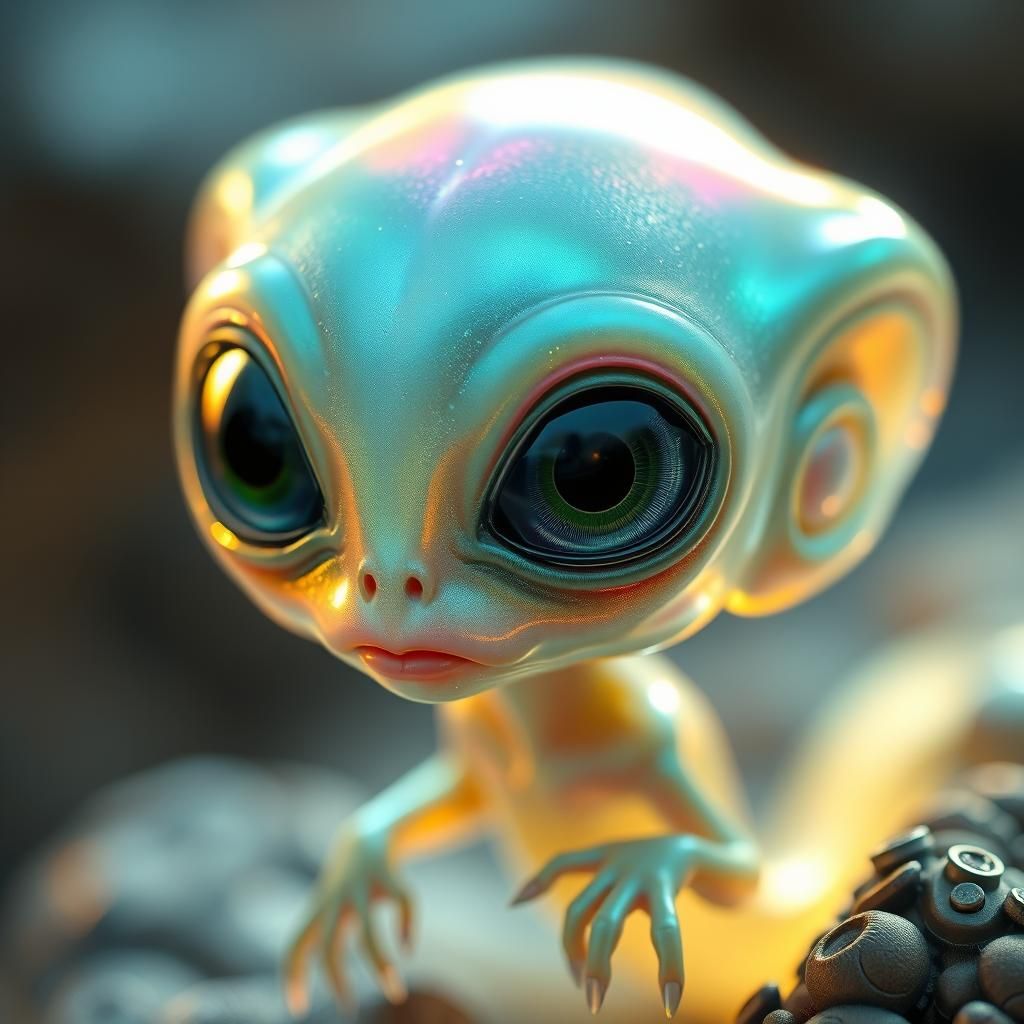 Iridescent Alien Creature in Dreamlike Style