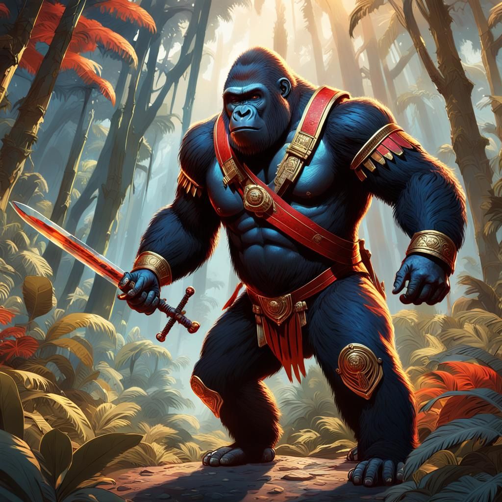 Gorilla General Aldo in Red Jumpsuit Concept Art