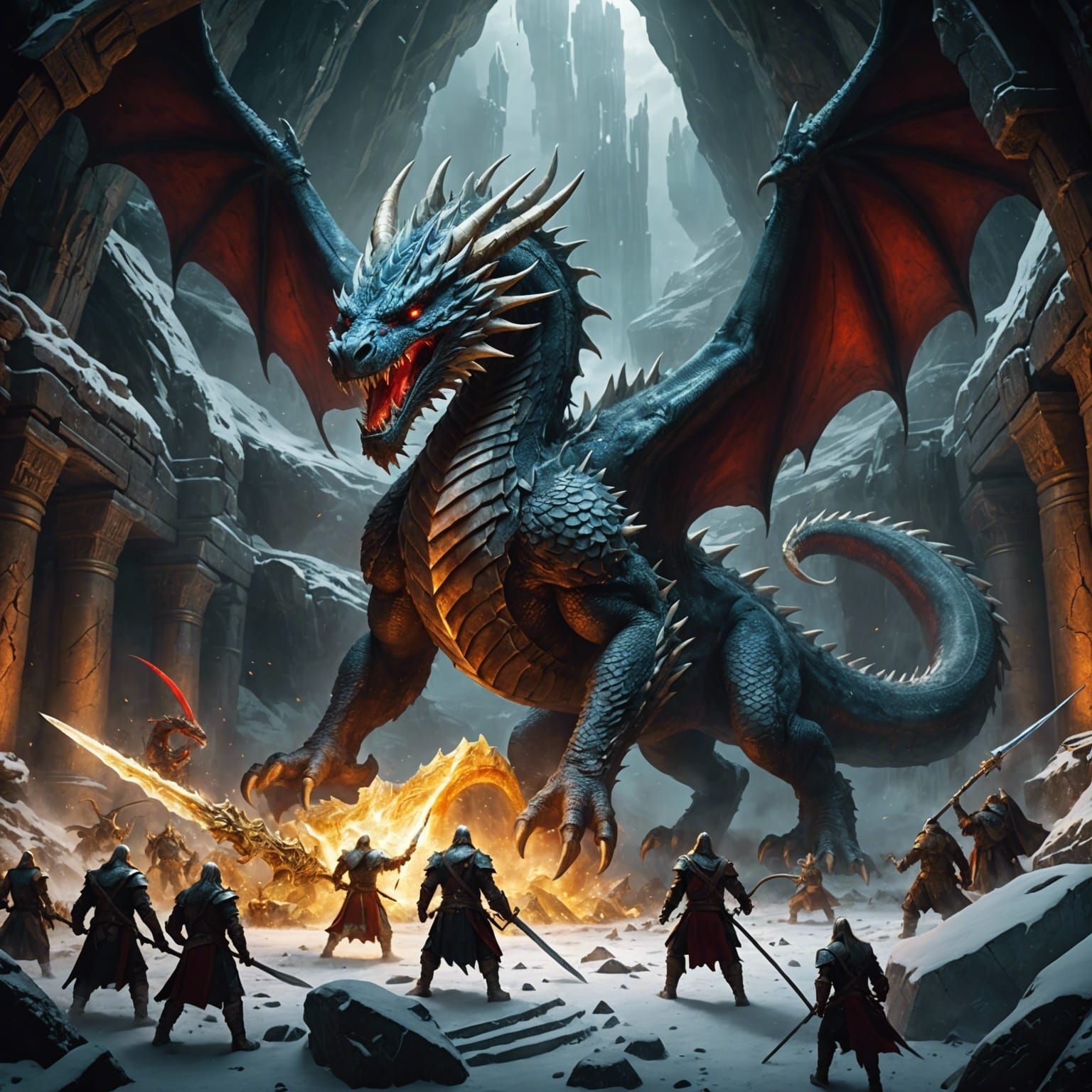 Norse Dragons Fight Over Gold in Cavernous Lair