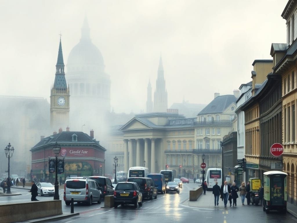 Impressionist London Town in Soft Focus