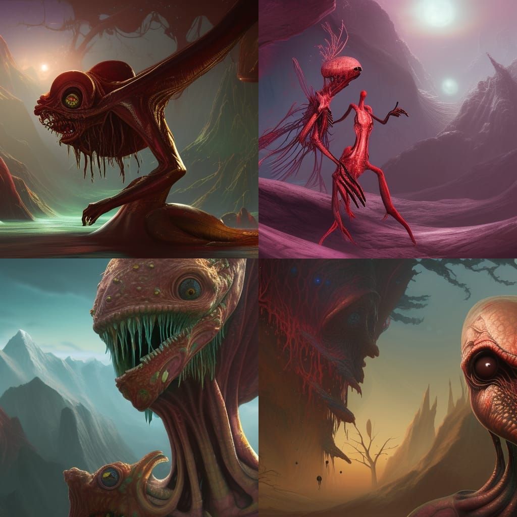 Alien Dissection of a Girl: Detailed Matte Painting