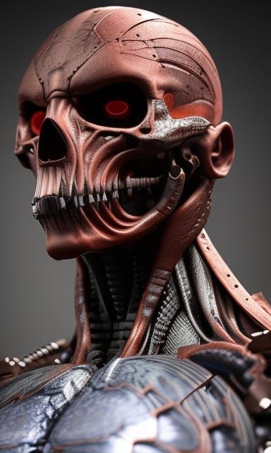 Intricate Portrait of a Psychopath Character