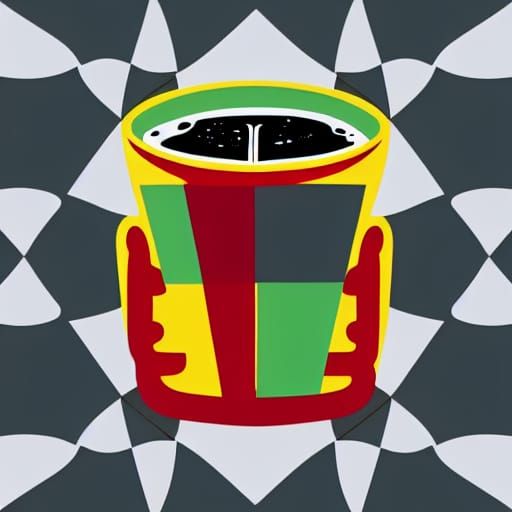 Pop Art Coffee Cup in Bauhaus Style