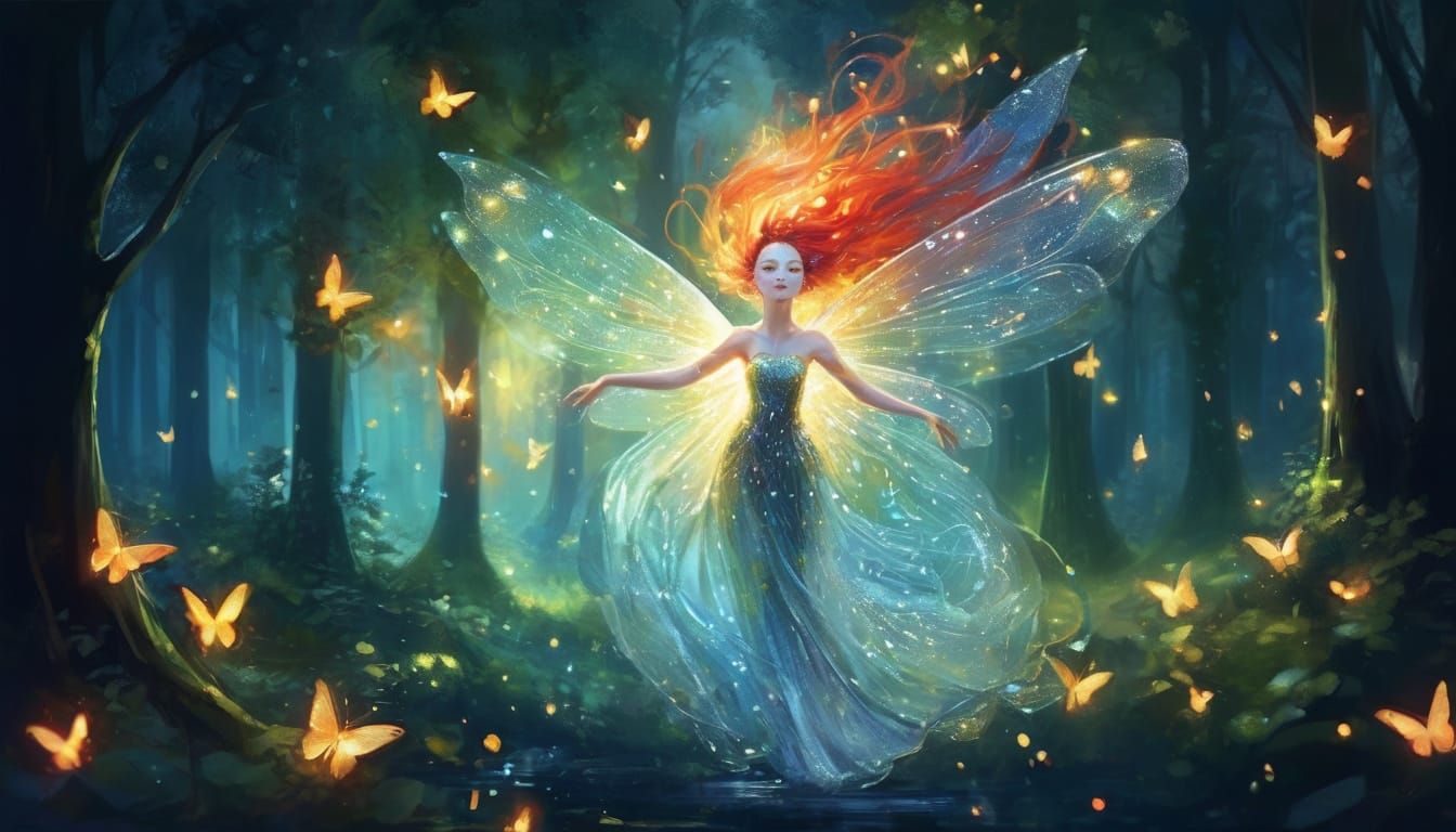 Ethereal Forest Nymph in Fauvist Expressionism