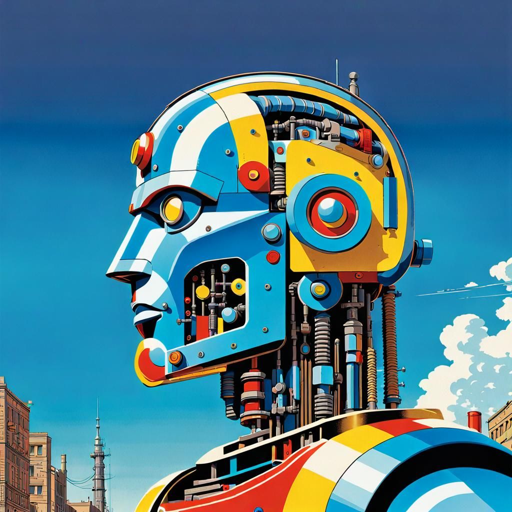 Cyborg Man: 1940s Style Robot Portrait