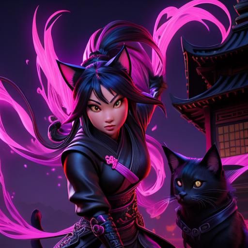 Cat Ninja 3D Animation Diffusion v10