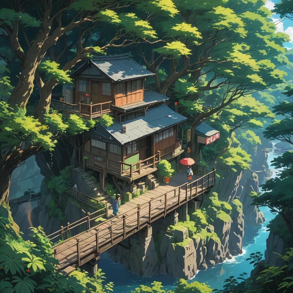 Anime Key Visual in Studio Ghibli Style