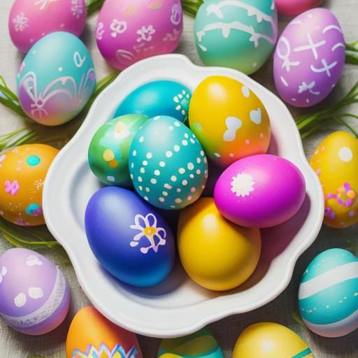 Abstract Easter Eggs with Complementary Colors