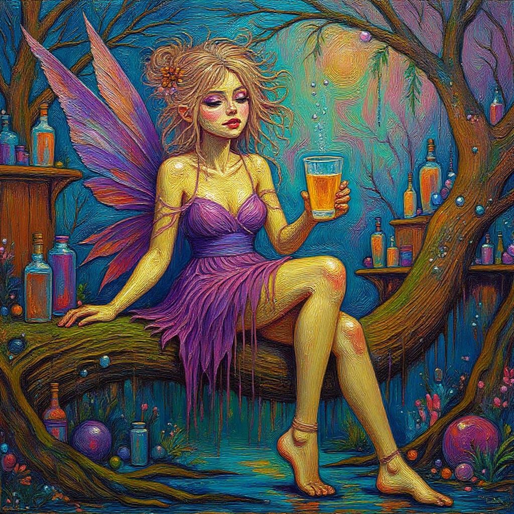 Transform the image into a thick impasto oil painting style, with bold, textured brushstrokes clearly visible, rich laye...