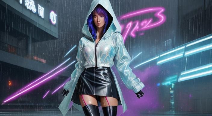 Cyberpunk Space Girl Dragon Rider in Chrome