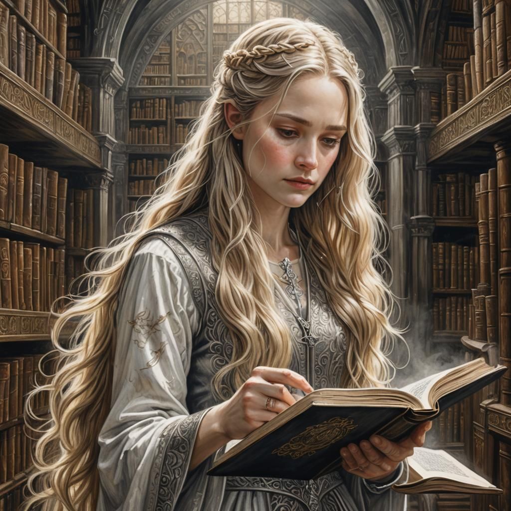 Eowyn Reads in a Dusty Ancient Library