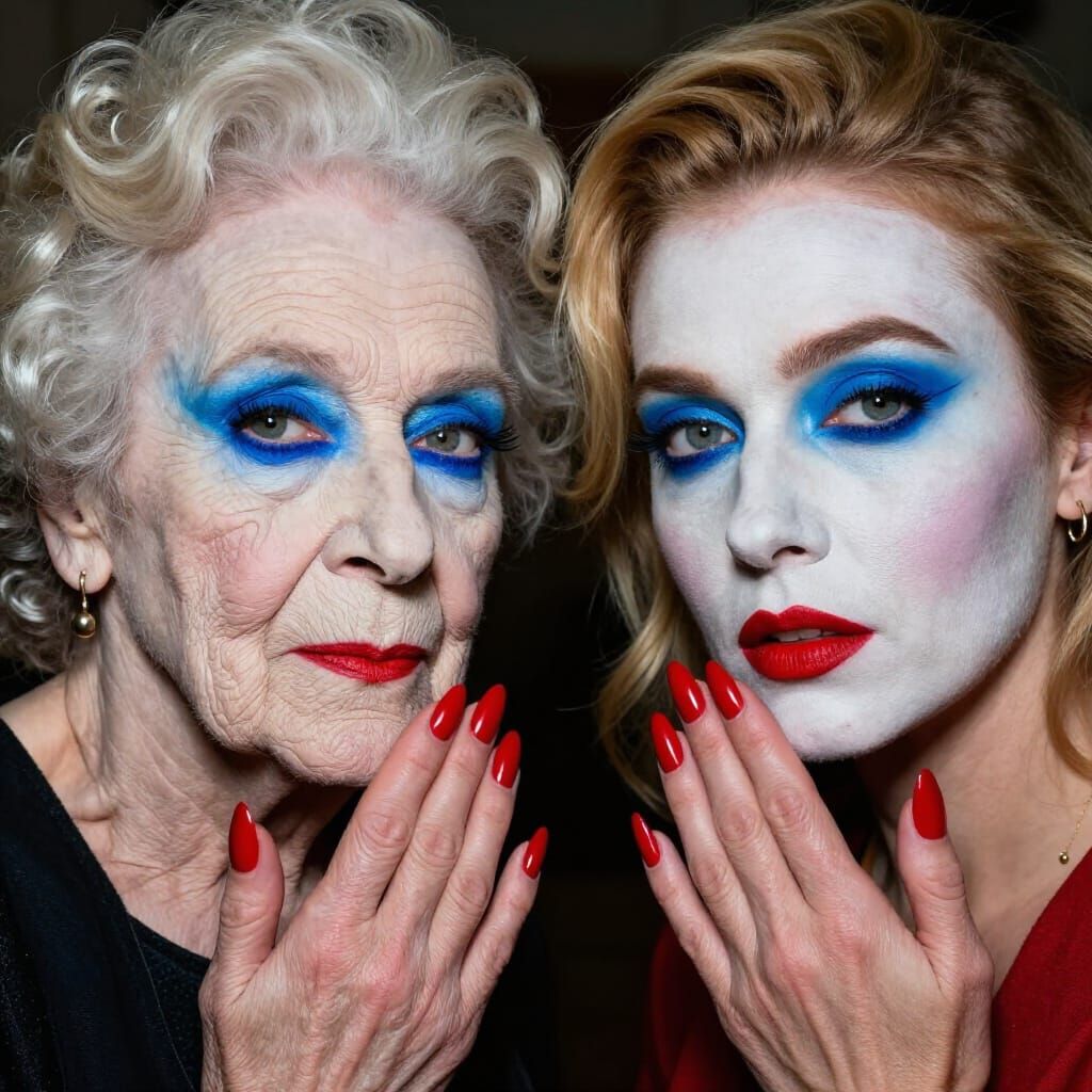 Generational Style: Old and Young Women in Matching Makeup