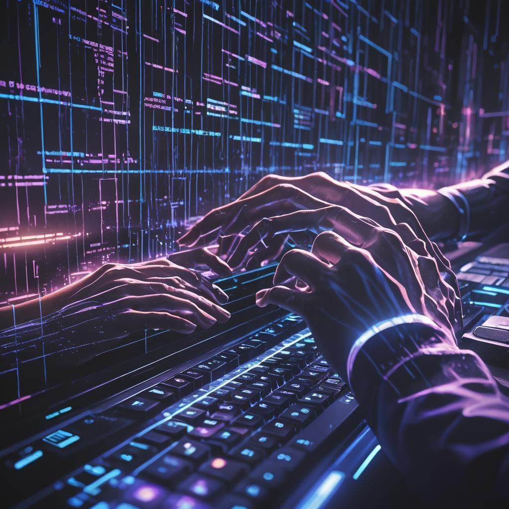 Neon Noir Code Streaming in Cyberpunk Style