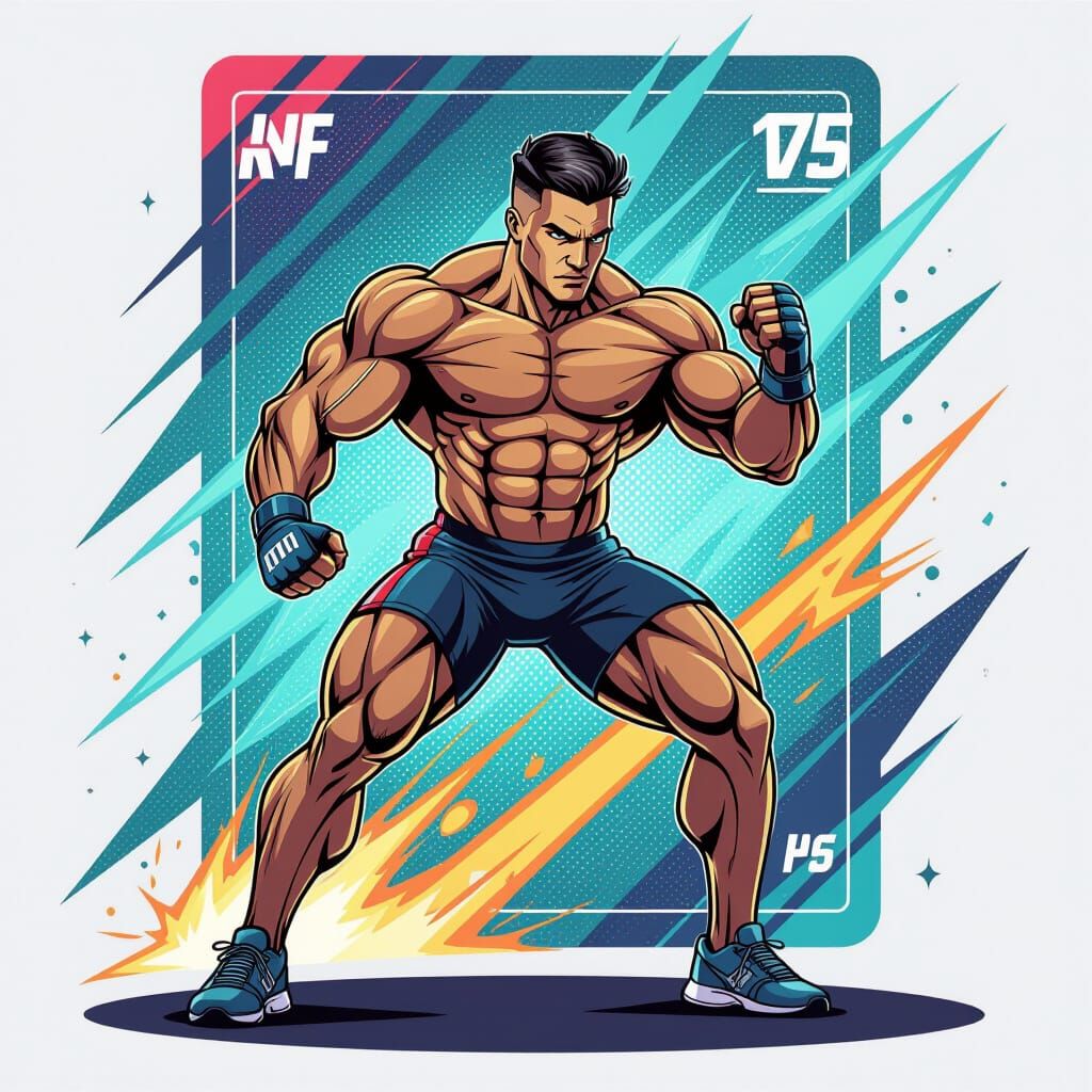 Exclusive NFT Gym Trainer Card in Comic Book Style