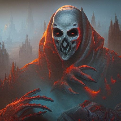 Detailed Ghostface Matte Painting in Deep Color