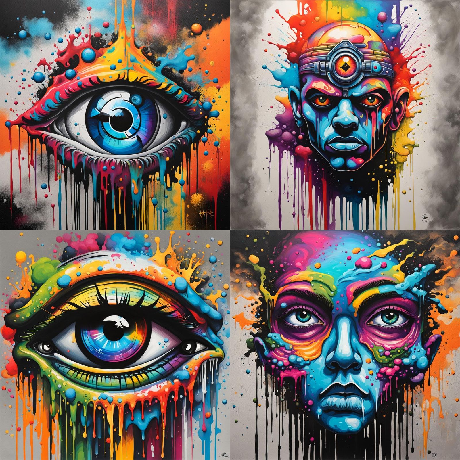 Polychromatic Third Eye Graffiti Art