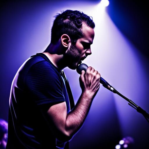 Singer Eyes Closed: Hyperrealistic Atmospheric Image