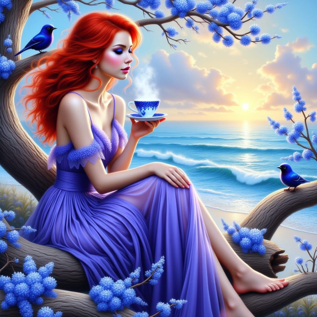 Serene Ocean Scene with Airbrush Oil Painting Techniques