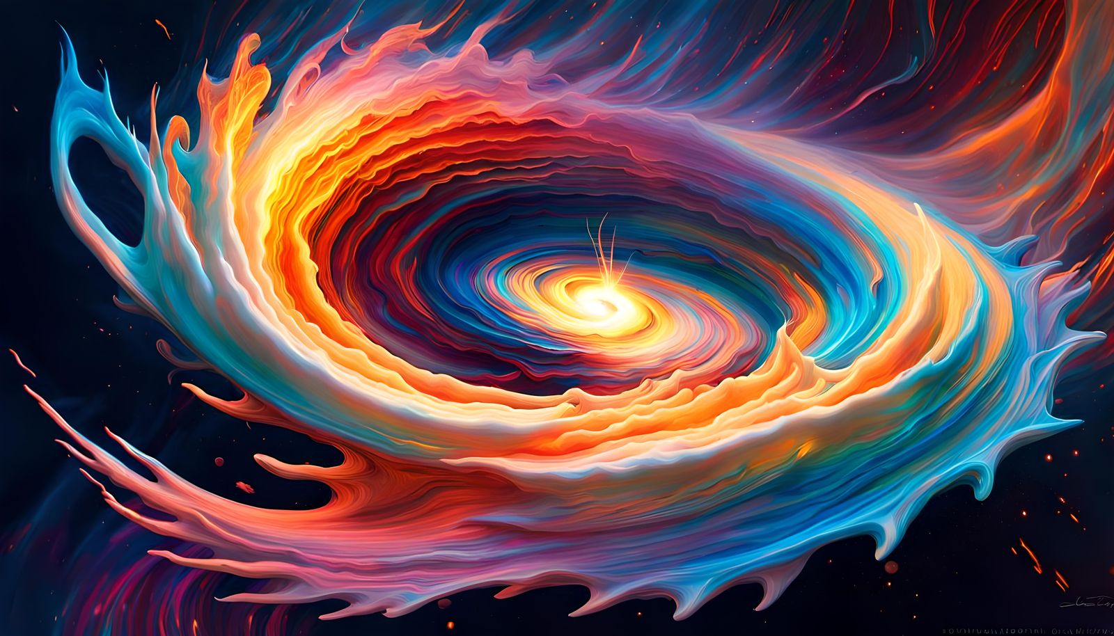 Giant Flare-Star as Impasto Oil Painting