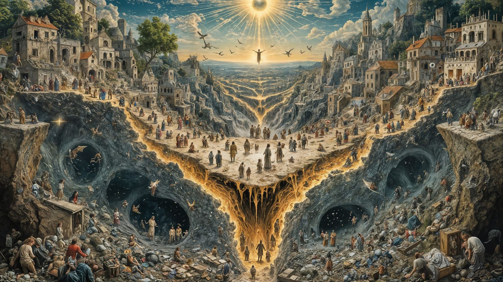 Bosch-Inspired Surreal Scene in Photorealistic Detail