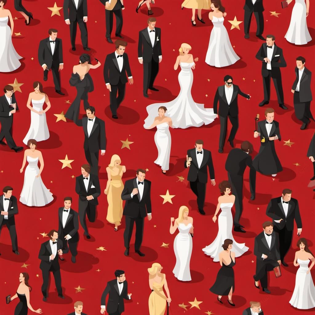 Iconic Movie Stars on Red Carpet at Awards Show