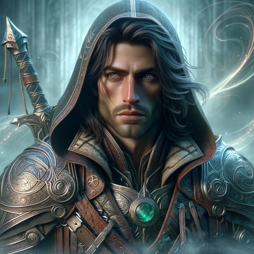 Hyper Realistic Fantasy Warrior in Mystic Realm