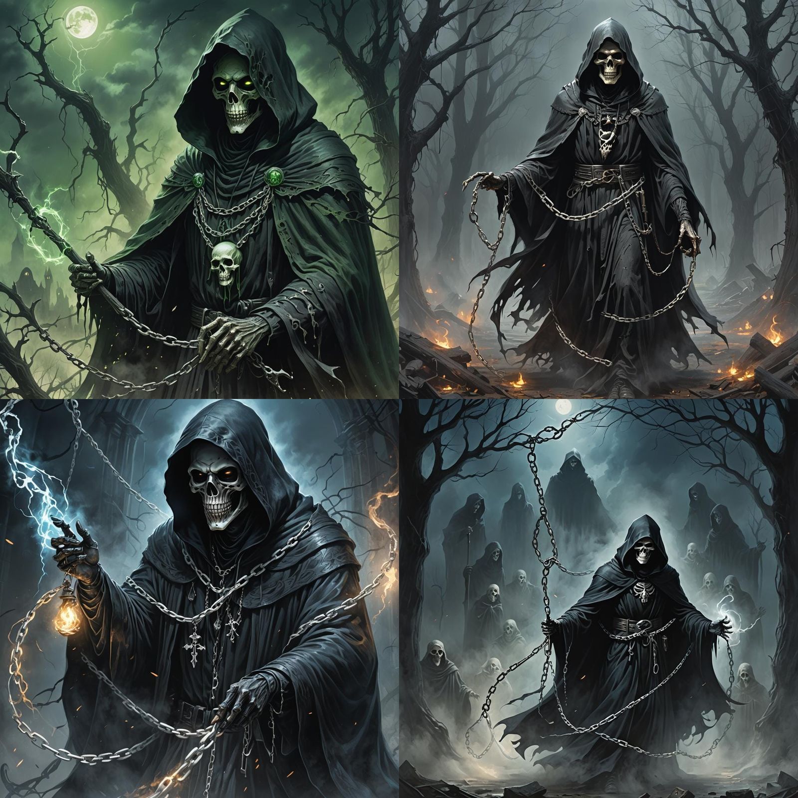 Grim Reaper with Ghostly Chain, Sinister Art