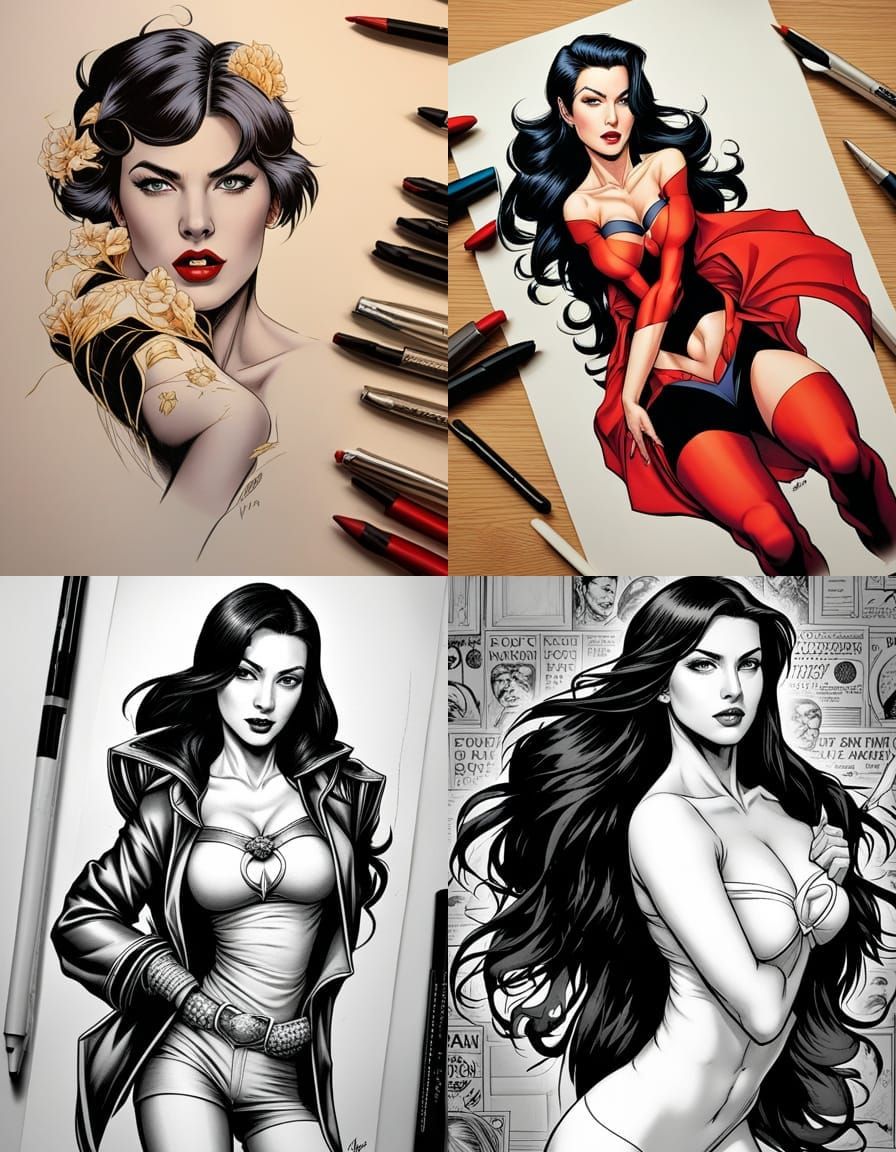 Dynamic Comic Book Art of Female Figure