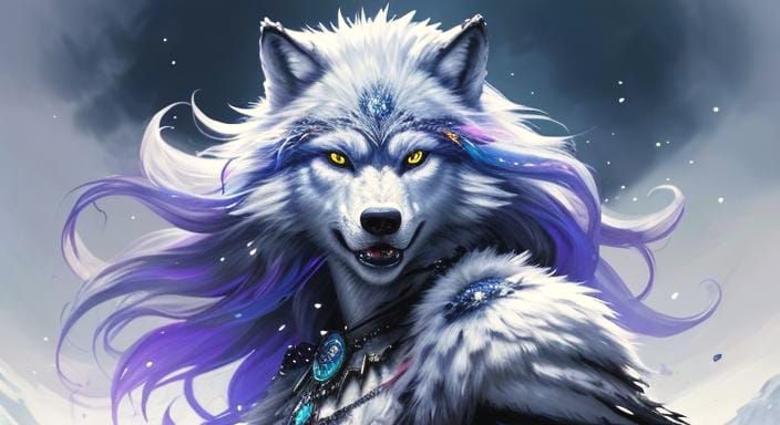 Werewolf Princess: Hyperrealistic Digital Art Portrait